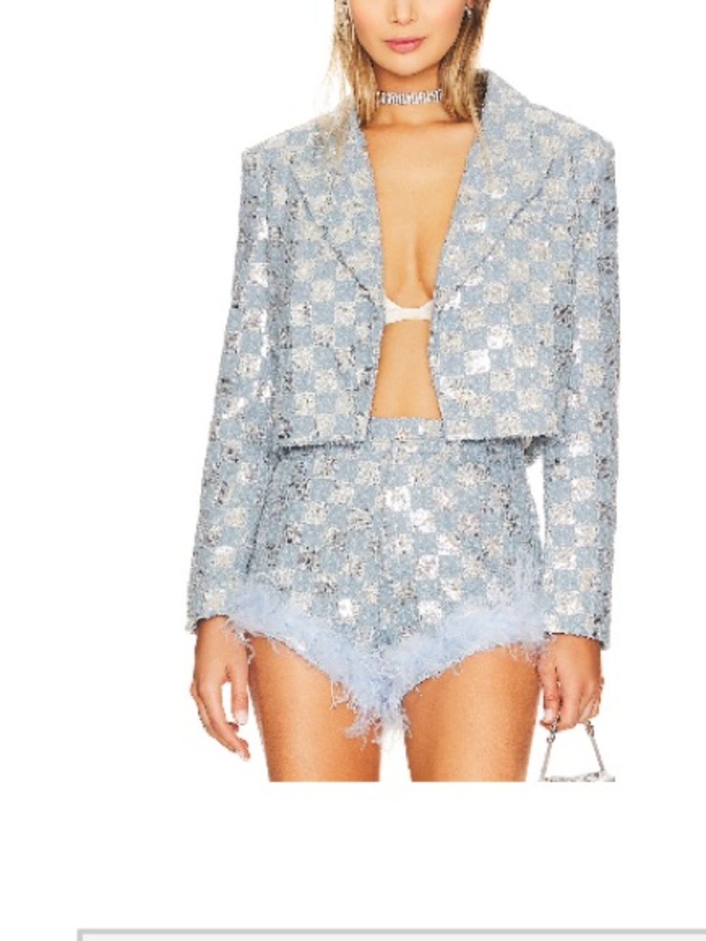 Line & Dot Silver Sequin Shorts